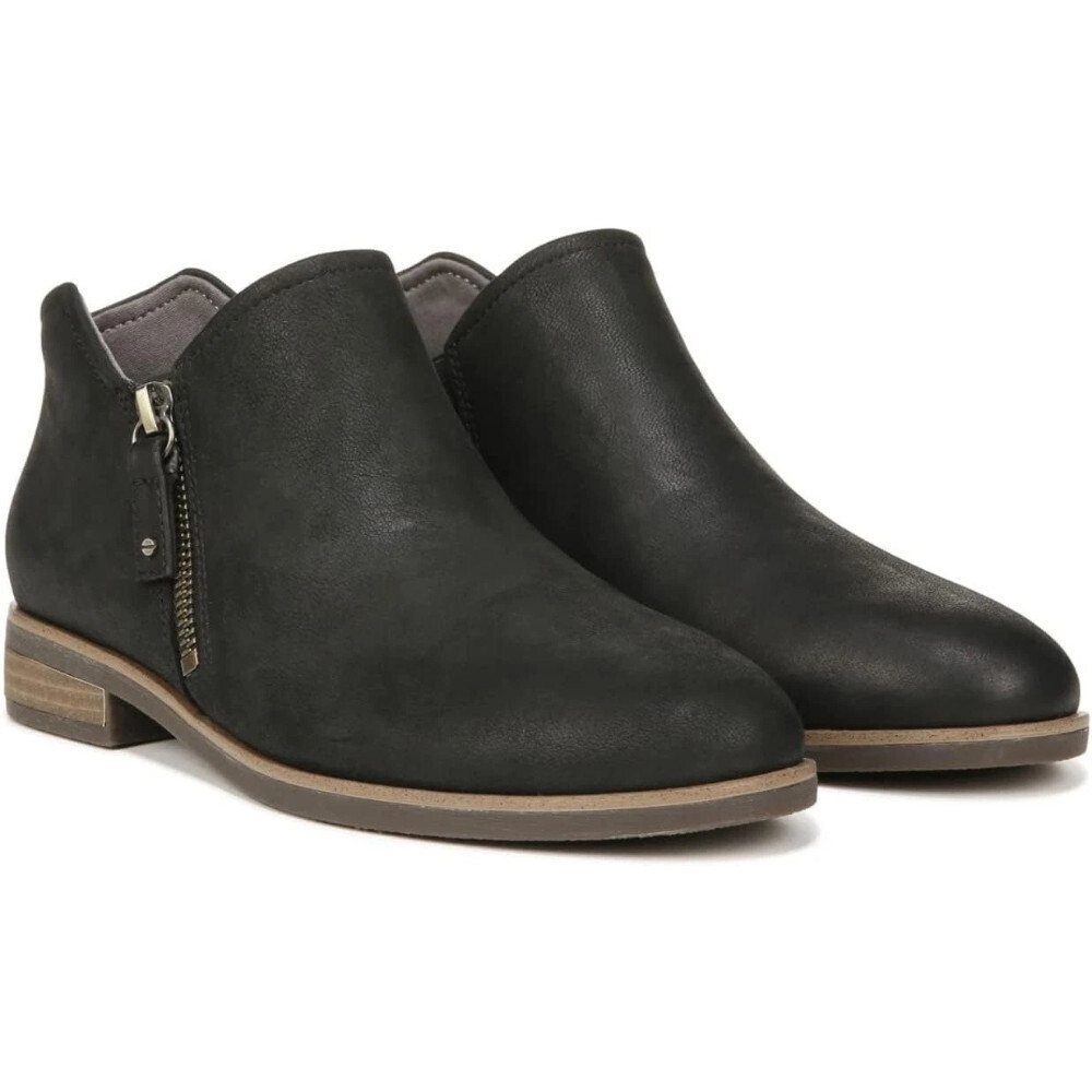 Dr. Scholl's Avenue Zip Boots Women's 8 Wide Black Leather Ankle Bootie LION1018